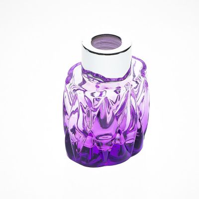 Fancy Crystal Embossed 50ml Air Freshener Bottles Empty Fragrance Perfume Bottle with Aluminum lids 
