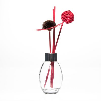 Lovely Design Oval Shaped Clear Empty 100ml 3.4oz Aromatherapy Fragrance Diffuser Bottles Glass 