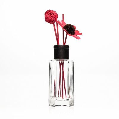 Customized 100ml Hexagonal Shaped Glass Bottles 3oz Empty Clear Reed Diffuser Glass Bottle for Air Fragrance Perfume 