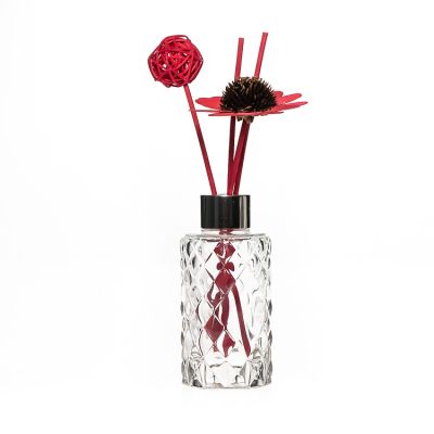 Factory Price 100ml Cylinder Round Crystal Bottles 3oz Aromatherapy oil Reed Diffuser Glass Bottle in STOCK 