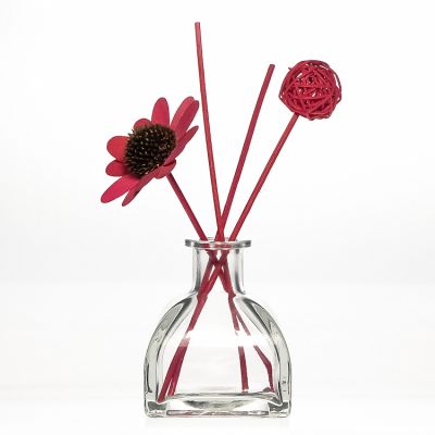 220ml Tent Square Shaped Fragrance Bottles Aroma Reed Diffuser Glass Bottle with Bayonet Neck 