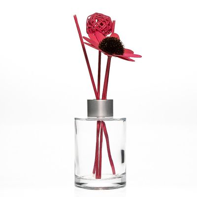 Simple Design 120 ml Home Fragrance Bottles 4 oz Round Clear Glass Bottle Reed Diffuser 