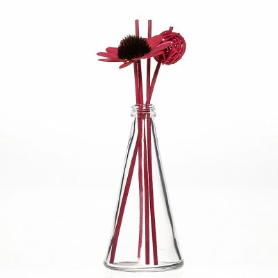 Luxury 150ml Cone Shaped Reed Diffuser Water Glass Bottle for Home Fragrance Reed Sticks 