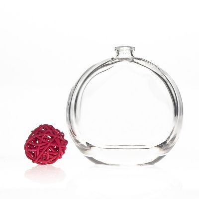 100ml flat round perfume glass bottle sprayer glass bottle