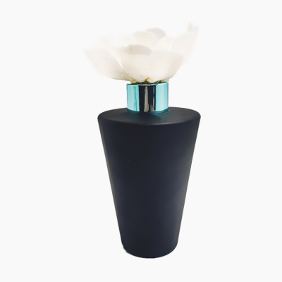 Cosmetic Packaging 200ml Glass Bottle , Matte Black Toner Diffuser Bottle , Round Black Glass Bottle 