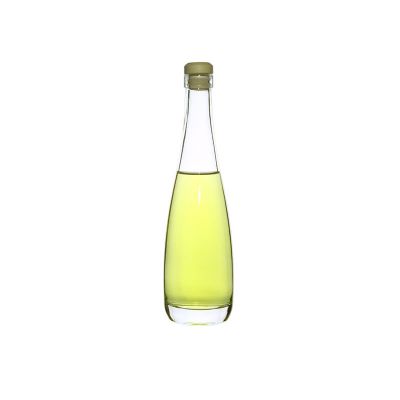 300 ml 11 oz long neck cork top clear glass liquor rice wine bottles to drink 