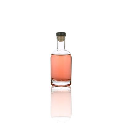 7oz 200ml wine vodka whisky alcohol round clear glass bottle with T-stopper 
