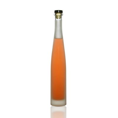 Wholesale 375 ml 14 oz tall height frosted glass plam wine bottle 