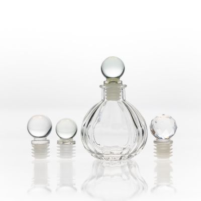 3oz 4oz Round Empty Crystal Diffuser Empty Glass Bottle Attar Reed Diffuser Bottles with Cork 