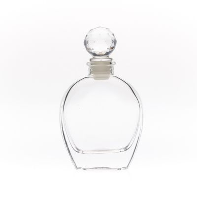 Manufacturer Home Use Fragrance Bottle Glass 100ml Crystal Aroma Reed Diffuser Bottle with Glass Stopper 