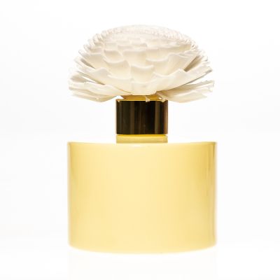 140ml colourful elegent round Shaped reed diffuser glass bottle with aluminum cap 