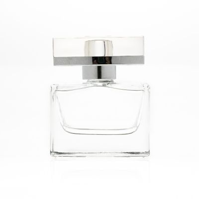 15ml 30ml 50ml square shaped perfume bottle with silver aluminum plastic cap 