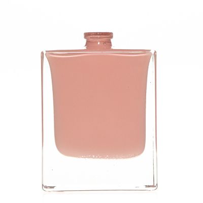 Fancy 50ml Rectangle Square Shaped Cosmetic Bottles Empty Pink Glass Perfume Bottle 