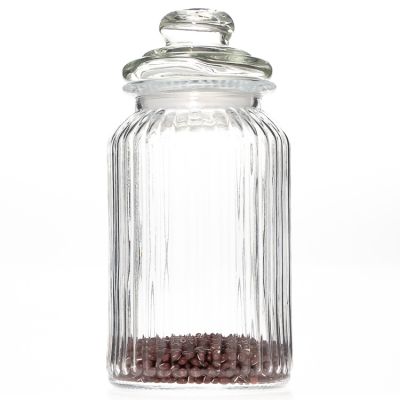 1300ml Large Capacity Home Storage Container 44oz Empty Glass food Packaging Jar with Glass lids