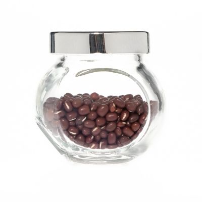 50ml round transparent food grade hermetic jam glass jar with metal screw top lid
