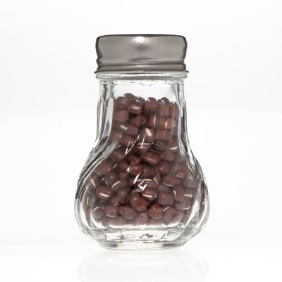 Kitchen Use 50ml Round Crystal Pepper Salt Powder Shaker Empty Glass Spice Bottle Jar