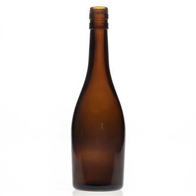 Bottles Factory 500ml 50cl Round Empty Amber Flint Glass Red Wine Bottle for Spirit / Vodka / Sweet Wine