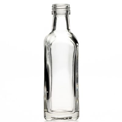 Online Supplier 130ml Square Clear Beverage Juice Bottles , Empty Glass Wine Bottle for Vodka