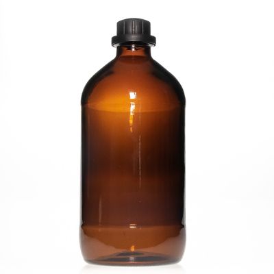 Pharmaceutical Grade 2.5L Large Amber Liquid Medicine Chemical Packaging Glass Bottle with Child Proof Cap