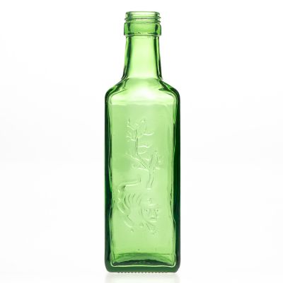 Screen Engraving Tiger Printed 250ml green glass bottle for Korean Soju