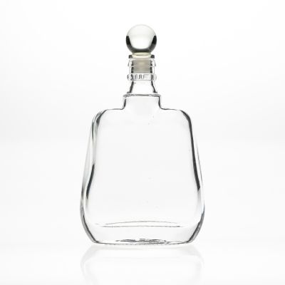 accept logo print flat shape 100ml clear xo whisky brandy glass wine bottle for sale