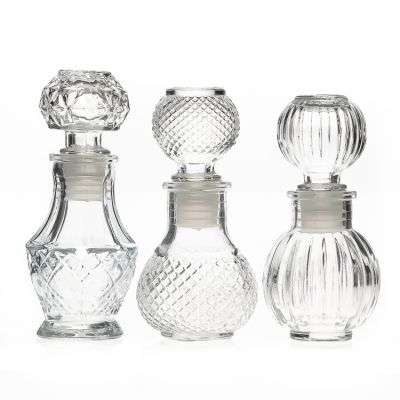 30ml mini clear glass wine glass bottle with glass cork