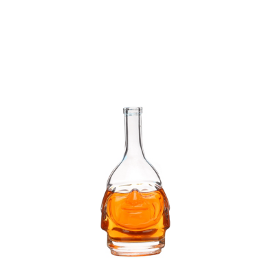 High End Unique Shape Clear Glass Wine Bottles 500ml Liquor Glass Bottle