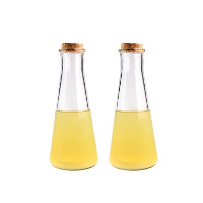 Wholesale 250ml cork top milk tea bottle wishing bottle creative juice drink glass bottle