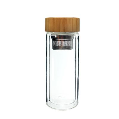 wholesale BPA-FREE 500 ml borosilicate double wall flask water sport shaker glass bottle