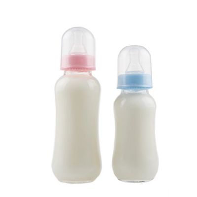 glass baby feeding milk bottle baby drinking bottle glass milk storage bottle