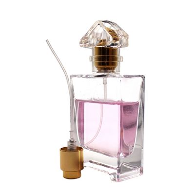 30ml empty square glass refillable perfume spray bottle with airless cover