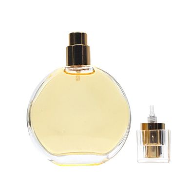 hot selling flat shape customized empty men perfume glass bottle 50ml