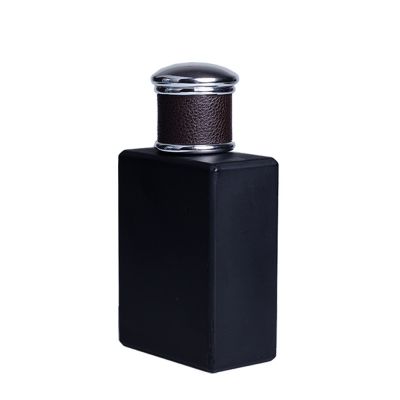 rectangle matte black perfume bottle refillable glass spray bottle for mens fragrance