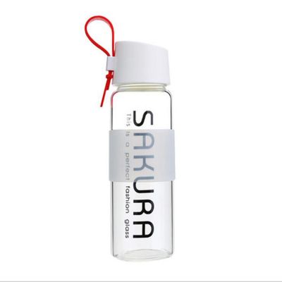 Heat resistance sport high quality 500ml glass water bottle