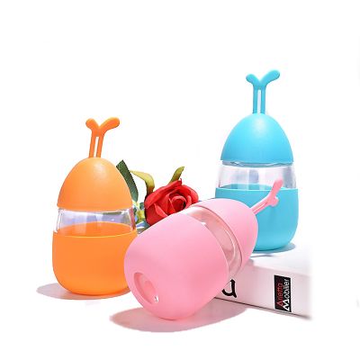 Wholesale Colored glass water bottle 300ml with Silicone cover