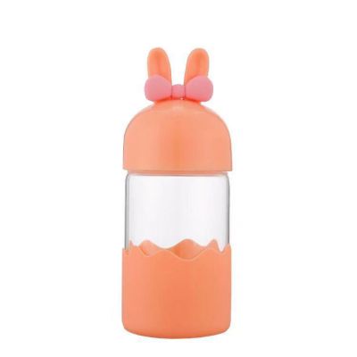 Hot selling Rabbit shape glass water bottle for kids