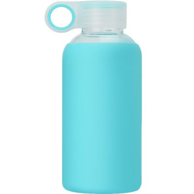 Hot selling BPA free fancy water glass bottle 300ml with silicone cover