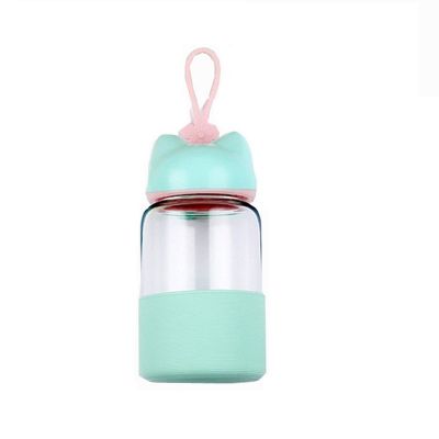 New fox shaped sport water bottle glass for kids