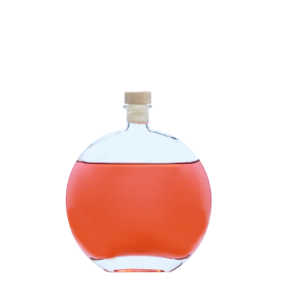 Free sample flat seal airtight clear empty 500ml soft drinks fruit wine glass bottle with cork 