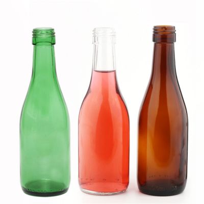 Hot sale china cylinder little empty screw cap 187ml wine champagne glass bottle for sale