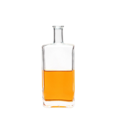 Factory wholesale Hot sale 500ml Flat Square empty vodka glass bottle