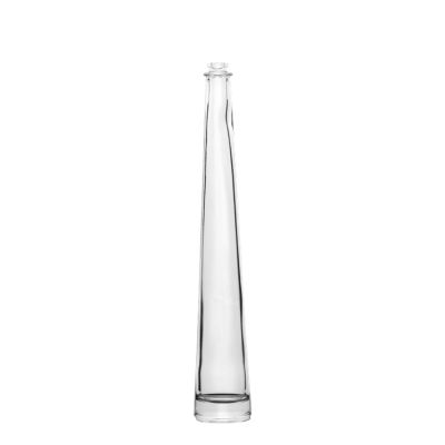 Wholesale unique shape tall thin mini 187ml clear glass cork cap wine liquor spirits bottles 
