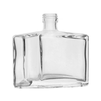 Wholesale custom new style clear flat 250ml square shape fruit wine bottle glass for sale