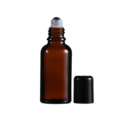 fancy roll on glass essential oil bottle 5ml / 15ml / 20ml / 30ml / 50ml amber glass bottle essential oil