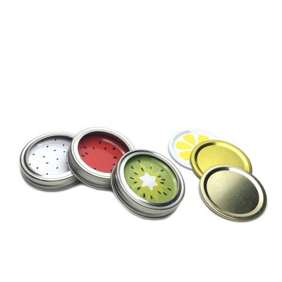 70mm Custom logo two pieces metal lids mason jar lids