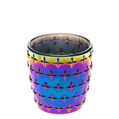 Pearlescent Coloured Shiny Fancy Candle Holder 180 ml 6oz Round Empty Glass Candle Jar