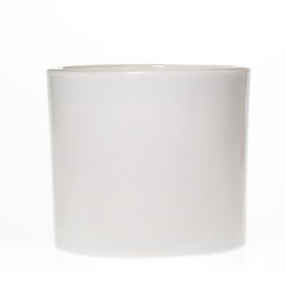 Hot Sale Factory Direct 260ml White Big Cylinder Glass Candle Jar Custom Color Candle Holder for Home Decorative