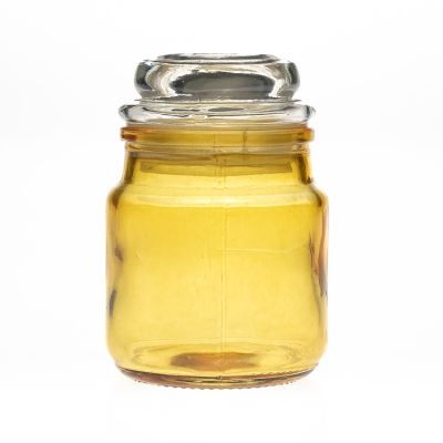 Wholesale 120ml 4oz Empty Round Yellow Colorful Glass Candle jar for soy Candle making