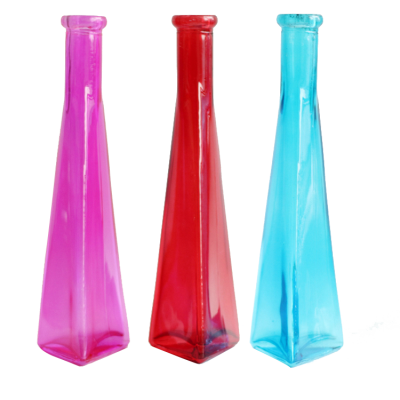 colored glass flower vase for decoration