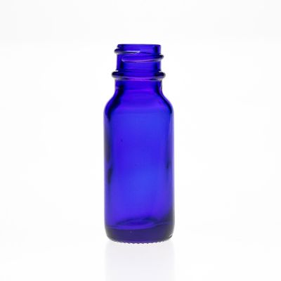 Pharmaceutical Factory Use 15ml Small Essential Oil Container Medicine Grade Blue Glass Boston Round Bottle